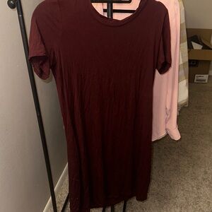 Daily Ritual Women's Dress in Burgundy